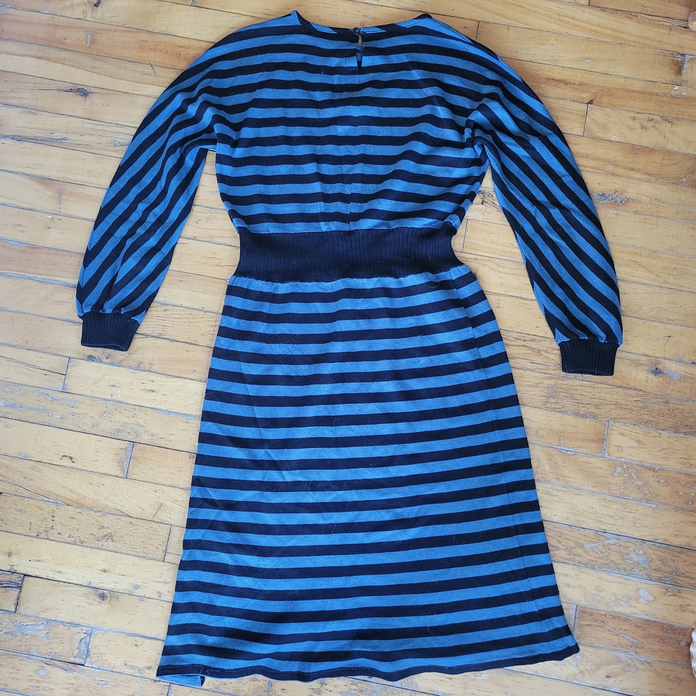Striped Black and Blue Women's Dress